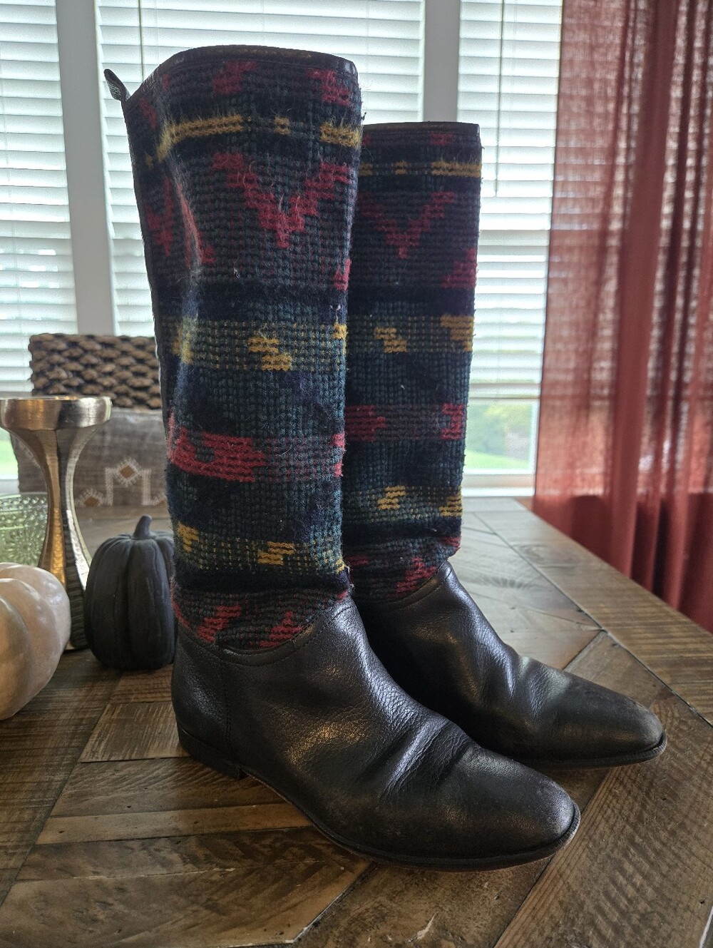 Vintage Unisa Vero Cuoio Kilim Riding Boots 7 B